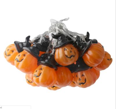 China Pumpkin Halloween Decoration LED 3A Battery Operated Smiling Pumpkin 3.8 Meters 20 Outdoor LED String Lights for sale