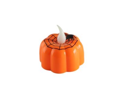 China Halloweendecoration Mini LED Tea Light Gifts Flameless Candle Lights Halloween Decoration Plastic Pumpkin for sale