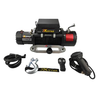 China Smoothly Sequel Electric Winch 13500lbs-12v , IP67 Waterproof Synthetic Rope Xdyna Winch With Wireless Remote for sale