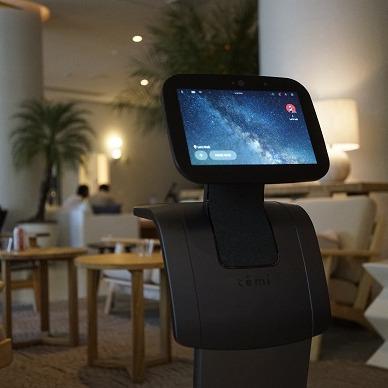 China Human-Computer Interaction Hotel Service Robot Waiter Server Trackless Robot Advanced Humanoid Temi Robot for sale