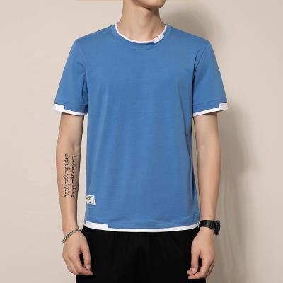 China Anti-Wrinkle 100% Cotton Summer Men Round Collar T Shirt Fashion Shorts Sleeve Mens T-Shirt for sale