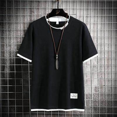 China Anti-Wrinkle 100% Cotton Summer Men Round Collar T Shirt Fashion Shorts Sleeve Mens T-Shirt for sale