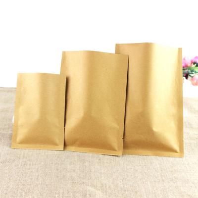 China Food Factory Zipper Bags Stand Up Pouches For Food And Coffee Packaging Brown Kraft Paper Bag for sale