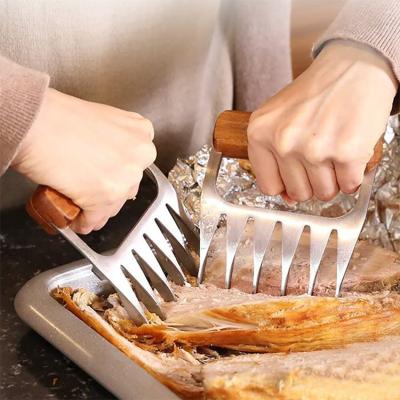 China Kitchen Instruments Food Fork Bear Claw Meat Separator BBQ Meat Shredder Single Wholesale Anti-scalding Fork for sale