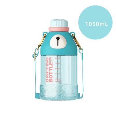 China Large Capacity Sustainable Kettle Plastic Water Bottle Strap Handle With Net Red Scale Fresh Water Cup for sale