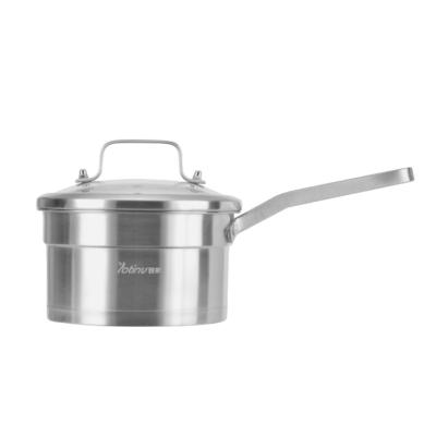 China Sustainable Shed 16cm 304 Stainless Steel Sauce Pot Stock Pot With Lid For Milk Sauce Pasta Boiling Noodles for sale