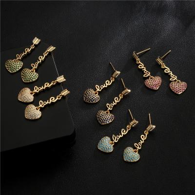 China TRENDY Forever Love Heart Hoop Earrings With Birthstone Zirconia Birthday Jewelry Gifts Valentine's Day Gifts For Women Girls for sale