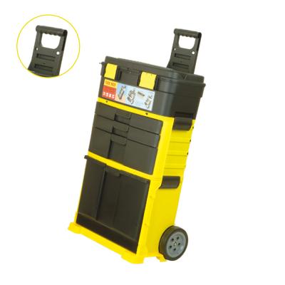 China MJ-2054-Popular Plastic Handle Tool Box Trolley Plastic Divide Into Three Storage Boxes for sale