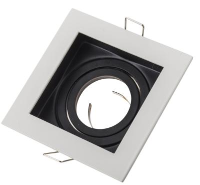 China MR16 Aluminum Square Single Triple Ceiling Spotlight Fixture GU10 MR16 Fixture Double Led Downlight Lightweight Recessed Housing Frame Fit for sale