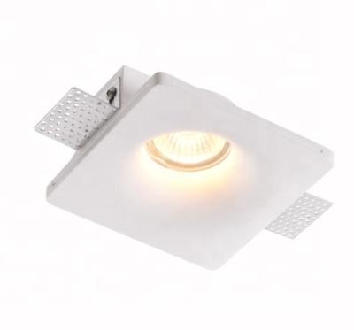 China MR16 Plaster Light Fixture Factory Gypsum View Lighting Ceiling Light Housing Indoor Plaster GU10 MR16 LED Recessed Trimless Downlight Spotlight Fixture for sale