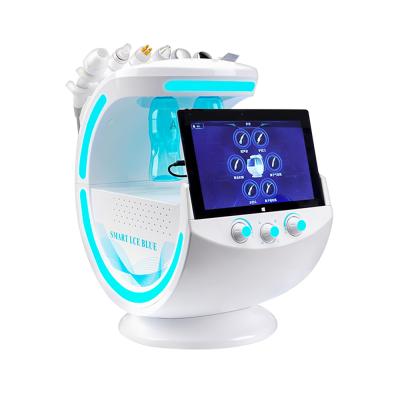 China Exfoliators 2021 New 7 in 1 Portable Smart Ice Blue RF Hydra Dermabrasion Oxygen Smart Water Peeling Beauty Facial Machine for sale