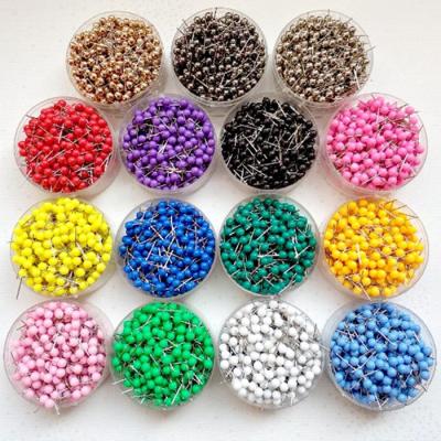 China School Home Office Thumb Nails Map Pins Push Pin 1/8 Inch Ball Head Colored Round Plastic Thumbtack With Steel Needle Point for sale