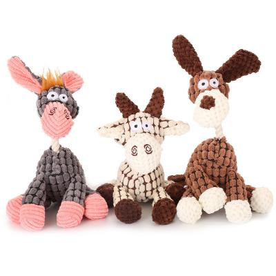 China Pet Stuffed Plush Toy Durable Tough Chew Toys Donkey Dog Dog Stuffed Squeaky Toys Durable for sale