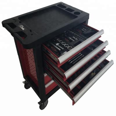 China Professional Assembled 160pcs Storage Metal Tool Kit With Trolley Tool Cabinet With Tools for sale