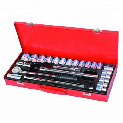 China Professional Workshop/Household Repair 24pcs DIY Tools in Socket Set Metal Case Set for sale