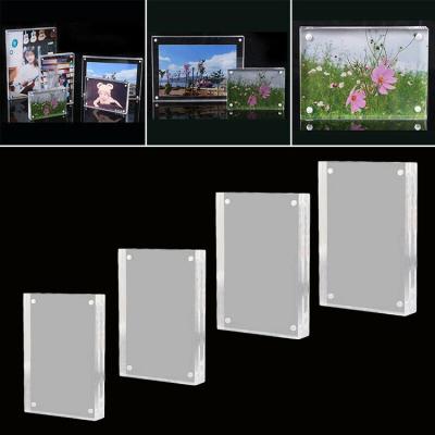 China Custom Size Acrylic Wall Mount Mountable Floating Photo Picture Poster Display Frame With Stand for sale