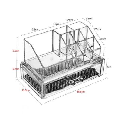 China Sustainable hot sale multifunctional clear acrylic make up for organizing with drawer for cosmetic for sale