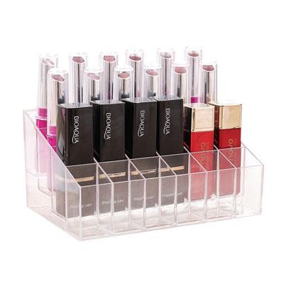 China Viable Wholesale Customized Good Quality Acrylic Double Lipstick Holder Storage Box Makeup Organizer Box for sale