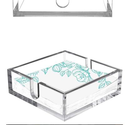 China Customized Handmade Clear Square Cocktail Paper Napkin Holder Acrylic Napkin Holders For Table for sale