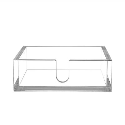 China Handmade high quality square clear acrylic plastic napkin holder guest ring cocktail napkin holder for napkins for sale