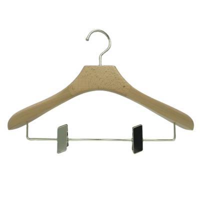 China Customized Modern Multifunctional Wooden Solid Wood Coat Hanger Coat Hanger with Pants Clip Hanger to Pants Hanging for sale