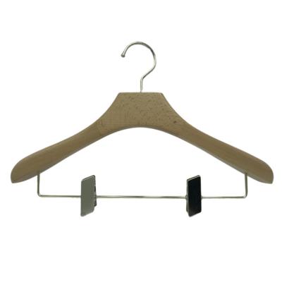 China Modern Multifunctional Wooden Solid Wood Coat Hanger Coat Hanger with Pants Clip Hanger for Pants Hanging Display for sale