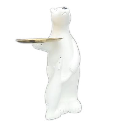 China Europe Window Display Props Ornaments Polar Bear Landing Large Tray Housewarming Gifts Resin Crafts For Home&Shop Decor for sale