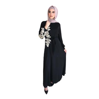 China Women Muslim Clothing Dubai Lace Up Beading Printing Abaya Saudi Maxi Casual Dress For Women for sale