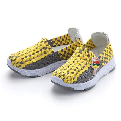 China Usb High Quality Yellow Private Label Gary Shoe Kid Boy Genuine Woven Unique Shoes For Sports for sale