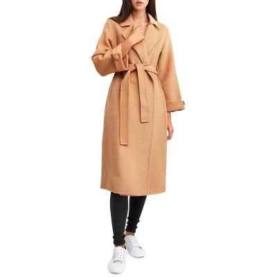 China Breathable Hot Selling Ditch Coats Womens 50%Wool 50%Viscose Look Coats Belted Long Coats Custom Made for sale