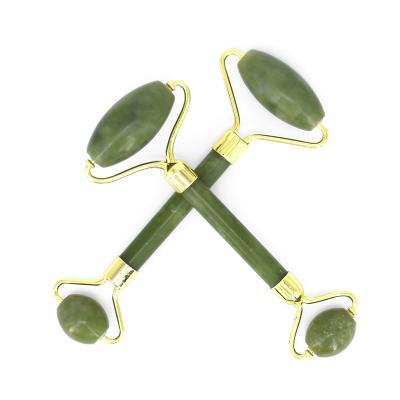 China Body Slimming Face Massage Tool Natural Green Jade Massage Tool Jade Facial Roller for sale