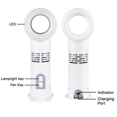 China 2020 Bladeless Fan Hot Selling Led Mini USB Lightweight Fashion Bladeless Charging Fan for sale