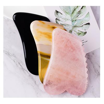 China Custom Logo Gear Gua Sha Massager Rose Quartz Gua Sha Jade Face Gua Sha Tool for sale