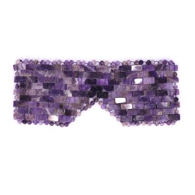 China Stone High Quality Purple Travel Jade Amethyst Color Anti-puffiness Eye Mask Portable Jade Eye Mask for sale