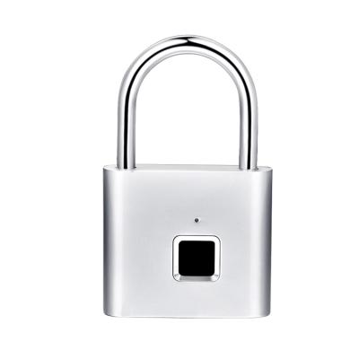 China 100 Silver Flats 2 Years 2 Years 100 Stainless Steel Rechargeable Rainproof USB Fingerprint Smart Padlock Sets 304 Stainless Steel 35-90mm EKG01B ELA for sale