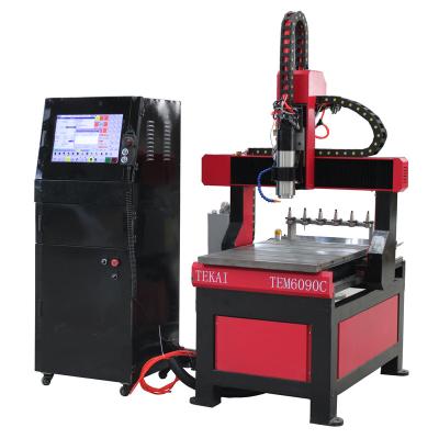 China Hotels TEM6090C Mini CNC Router Woodworking Mini CNC Router 6090 Aluminum Engraving Atc Machinery 4 Axis for sale