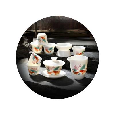 China Traditional Fujian Tea Cups And Saucers Sets Oriental Refined Ceramic Chinese Style Travel Home for sale