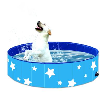 China 2021 Amazon Viable Cheap Portable Collapsible Dog Pet Pool Plastic Bath Folding Swimming Tub for sale