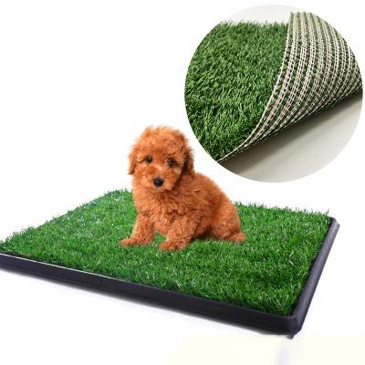 China New Design Viable Relief System Dog Potty Trainer Toilet Puppy Pet Training Pads Dog Grass Mat for sale