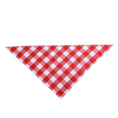 China Wholesale Viable Soft Comfortable Fashion Adjustable Dog Scarf Plaid Triangle Pet Bib Saliva Towel for sale