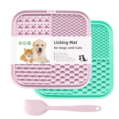 China Sustainable Slow Food Bowl Dog Licking Pad Soft Pet Silicone Meal Plate Sniffing Licking Mat for Dogs and Cats for sale