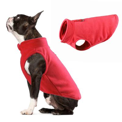 China Stocked Custom Color Thickened Solid Color Fleece Pet Vest Dog Clothing Cheap D-ring Clothes for Small Dogs for sale