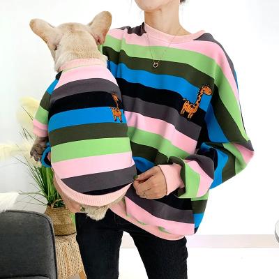 China Stocked Autumn Winter  Parent-child Clothes for Pet and Owner Pet Outfit Teddy Bulldog Dog Outerwear Costume for sale