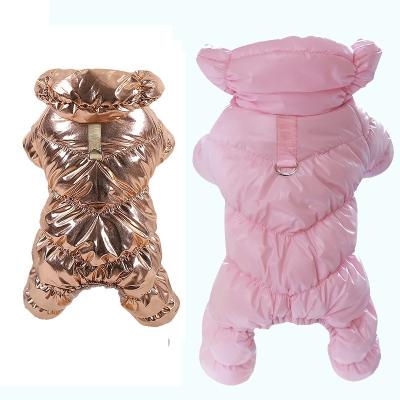 China Stocked Dog Winter Coats Snowsuit Waterproof Windproof Dog Cold Weather Coats for Small Puppy Dogs Warm Fleece Lining D Ring Puffer for sale