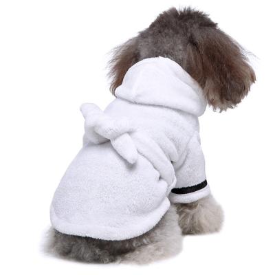 China Stocked Pet Bathrobe Sleeping Clothes Soft Pet Bath Drying Towel Dog Robe Winter Warm Pajamas for Puppy Dogs Quick Drying Dog Pajamas for sale