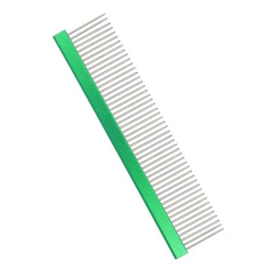 China Stocked 20-25cm Professional Color Cats Comb Stainless Steel Pet Row Comb Full Sparse Tooth Brush Modeling Open The Knot Dogs Comb for sale