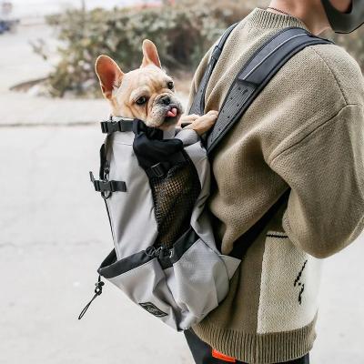 China Stocked Outdoor Travel Puppy Medium Dog Backpack for Small Dogs Breathable Walking French Bulldog Carrier Bags Accessories Pet Supplies for sale