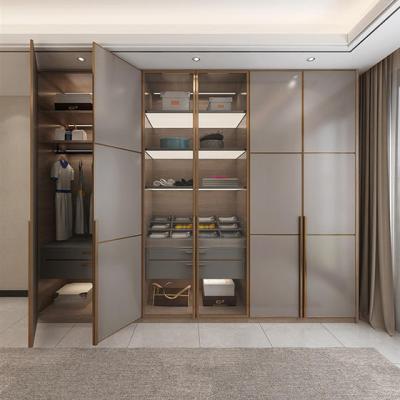 China Adjustable Modern Aluminum Glass Door Wardrobe Custom Design Bedroom Walk (Size) In Closet for sale