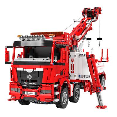 China Building Toy Fire Ladder Truck Building Kits, Buildable MOC Building Blocks Set, Gift Toy for Kids Age 8+ /Adult Collections Enthusiasts for sale