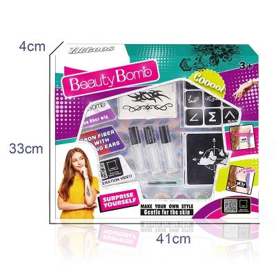 China Amazon Hot Sale Non-Toxic Kids Pretend Play Sets Girls Beauty Toys Kit Creative DIY Plastic Tattoo Making Toy Non-Toxic for sale